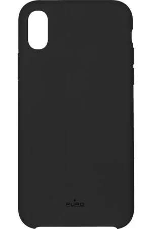 Coque iPhone XR Puro semi-rigide noire Icon Soldes