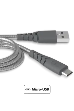 Câble renforcé USB A/micro USB 1,2 m Gris Force Power Offre Du Jour