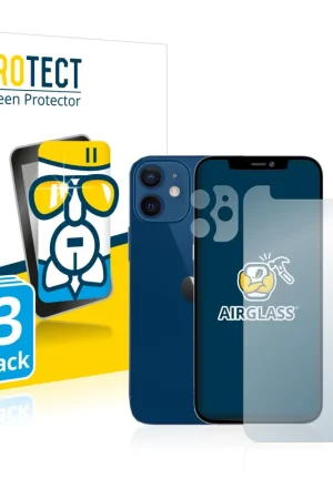 Offre Limitée 3 Pièces BROTECT AirGlass Protection d'écran en verre pour Apple iPhone 12 mini (Avant+Caméra)