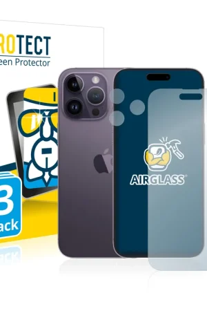 Livraison Express 3 Pièces BROTECT AirGlass Protection d'écran en verre pour Apple iPhone 14 Pro Max (Avant+Caméra)