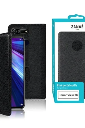 Promotion Etui Portefeuille Zanae Compatible Honor View 20 Noir