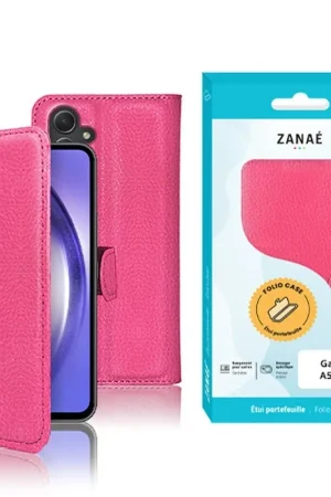 Remise Etui Portefeuille Zanae Fushia pour Galaxy A54 5G