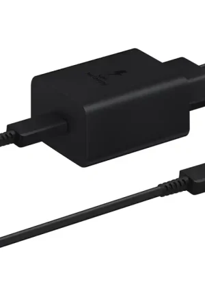 Chargeur maison 45W Power Delivery + Câble USB C/USB C Noir Samsung Certifié