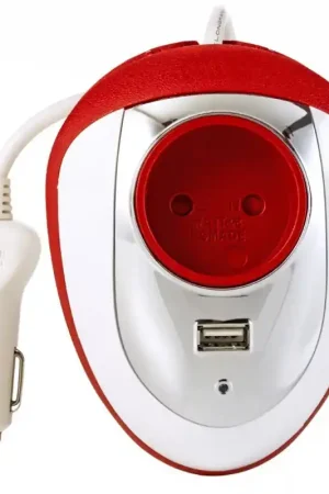Convertisseur Courant Voiture 12V-230V Rouge WATT&CO Must-Have