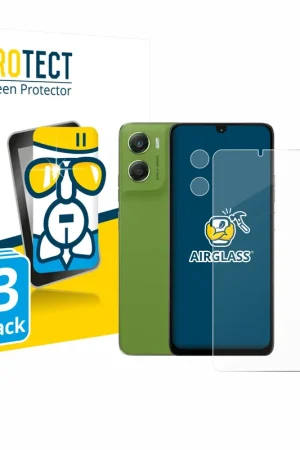 Satisfait Ou Remboursé 3 Pièces BROTECT AirGlass Protection d'écran en verre pour Motorola Moto G06 (Avant+Caméra)