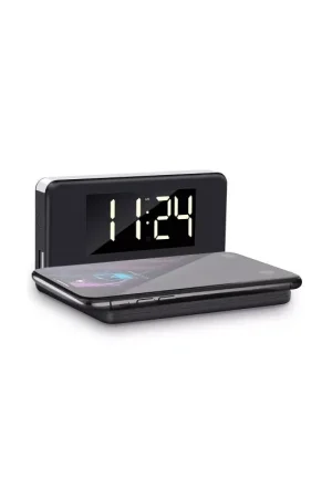 Prix Promo Réveil numérique / chargeur sans fil 10 W (noir)