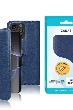 Quantité Limitée Etui Portefeuille Zanae iPhone 16 Pro Max Marine