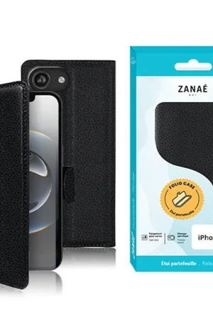 Commande En Gros Etui Portefeuille Zanae iPhone 16e Noir