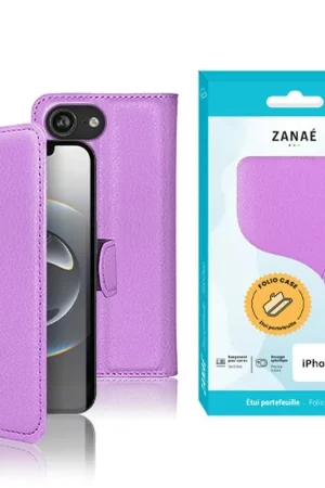 Réduction Etui Portefeuille Zanae iPhone 16e Violet