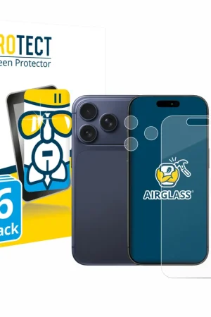Vente Directe 6 Pièces BROTECT AirGlass Protection d'écran en verre pour Apple iPhone 17 Pro (Avant+Caméra)