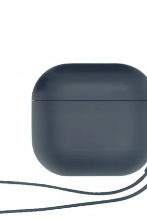 ShieldCase Coque silicone Airpods 4 avec cordon (bleu foncé) Affaire À Saisir