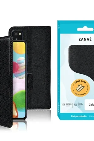 Authentique Étui Portefeuille Zanae Noir pour Galaxy A41