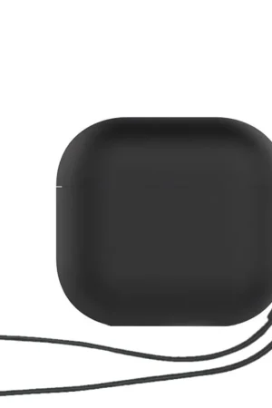 ShieldCase Coque silicone Airpods 4 avec cordon (noir) Dernier Modèle