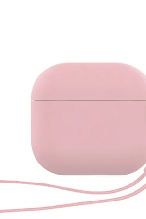Livraison Express ShieldCase Coque silicone Airpods 4 avec cordon (rose)