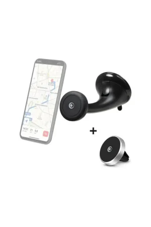 Support Voiture Pare-brise + Ventilation 2 en 1 Maintien magnétique Noir Achat Immédiat