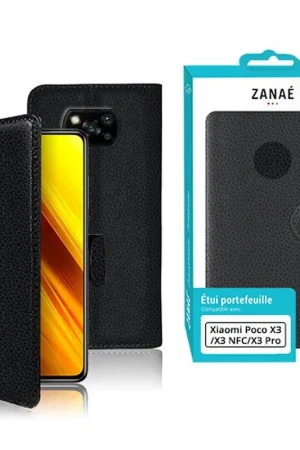 Achetez Aujourd’hui Etui Portefeuille Zanae Noir pour Xiaomi Poco X3