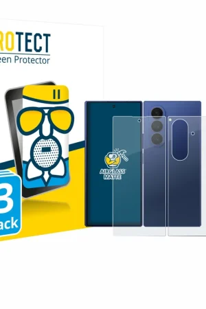 Satisfait Ou Remboursé 3 Pièces BROTECT AirGlass Matte Protection d'écran en verre mat pour Samsung Galaxy Z Fold 7 (Avant+Arrière)
