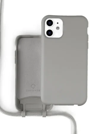 Remise Coverzs Coque silicone avec cordon iPhone 11 (gris)