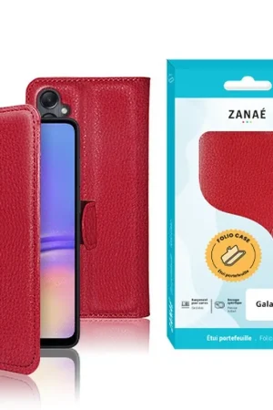 Usine Directe Etui Portefeuille Zanae pour Galaxy A05 Rouge