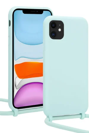 Retour Gratuit ShieldCase Coque silicone avec cordon iPhone 11 (menthe)