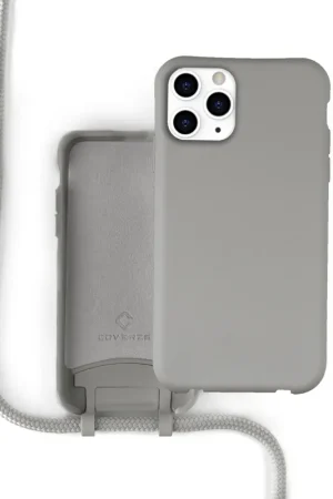 Paiement Sécurisé Coverzs Coque silicone avec cordon iPhone 11 Pro (gris)