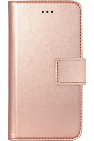 Dernier Modèle Etui folio universel rose métal taille M