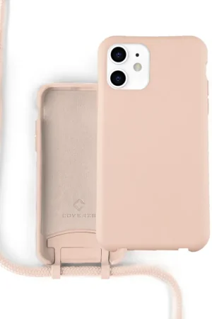 Quantité Limitée Coverzs Coque silicone avec cordon iPhone 11 (rose)