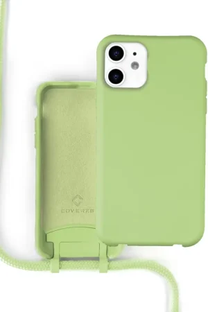 Offre Limitée Coverzs Coque silicone avec cordon iPhone 11 (vert clair)