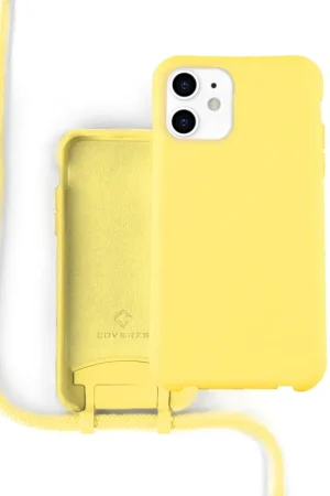 Coverzs Coque silicone avec cordon iPhone 12 / 12 Pro (jaune) Acheter En Ligne
