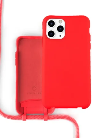 Coverzs Coque silicone avec cordon iPhone 12 Pro Max (rouge). Achetez Aujourd’hui
