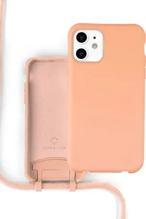 Achat Immédiat Coverzs Coque silicone avec cordon iPhone 12 / 12 Pro (orange)