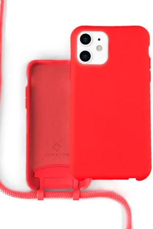 Coverzs Coque silicone avec cordon iPhone 12 / 12 Pro (rouge) Achetez Aujourd’hui