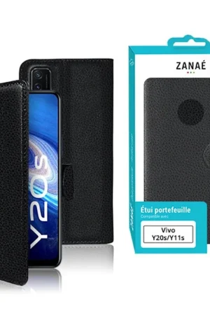 Super Prix Etui Portefeuille Zanae Noir pour Vivo Y11s/Y20s/Y20i