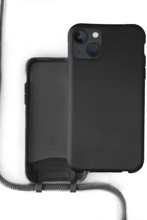 Petit Prix Coverzs Coque silicone avec cordon iPhone 13 Mini (noir)