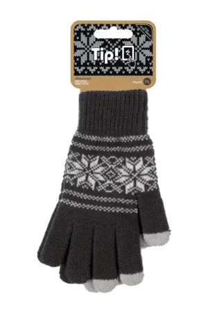 Bon Plan GANTS 3 DOIGTS TACTILES AVEC MOTIF ANTHRACITE