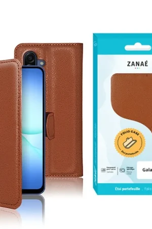 Retour Gratuit Étui Portefeuille Zanae pour Galaxy A17 Marron