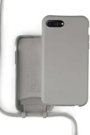 Pas Cher Coverzs Coque silicone avec cordon iPhone 7/8 Plus (gris)