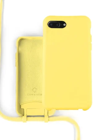 Promotion Saisonnière Coverzs Coque silicone avec cordon iPhone 7/8 Plus (jaune)