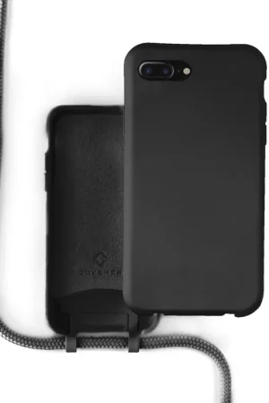 Prix Choc Coverzs Coque silicone avec cordon iPhone 7/8 Plus (noir)