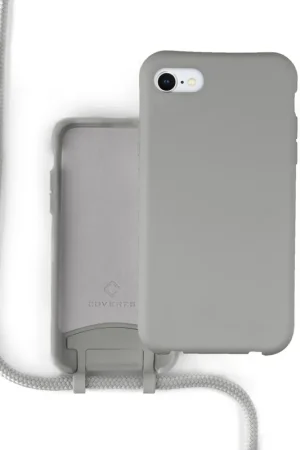 Seulement Aujourd’hui Coverzs Coque silicone avec cordon iPhone 7 / 8 / SE 2020 (gris)