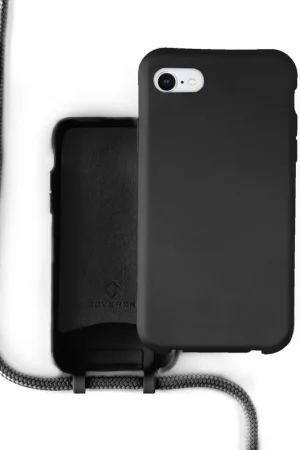 Coverzs Coque silicone avec cordon iPhone 7 / 8 / SE 2020 (noir) Promotion Saisonnière
