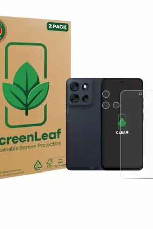 2 Pièces ScreenLeaf Clear Protection d'écran durable pour Motorola Moto G56 (Avant+Caméra) Commander Vite