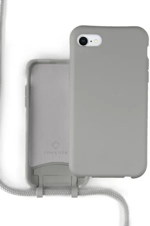Top Vente Coverzs Coque silicone avec cordon iPhone SE 2022 (gris)