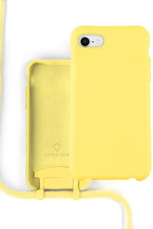 Prix Cassé Coverzs Coque silicone avec cordon iPhone SE 2022 (jaune)