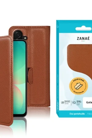 Certifié Etui Portefeuille Zanae pour Galaxy A26 Marron