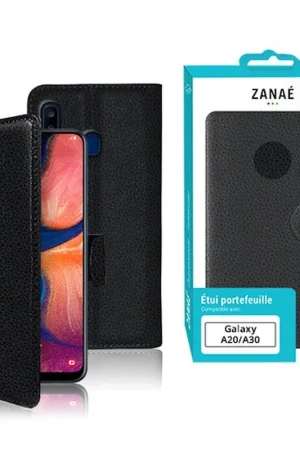 Vente Flash Etui Portefeuille Zanae pour Galaxy A30 / A20 Noir