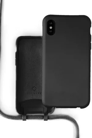 Coverzs Coque silicone avec cordon iPhone X/Xs (noir) Promotion Saisonnière