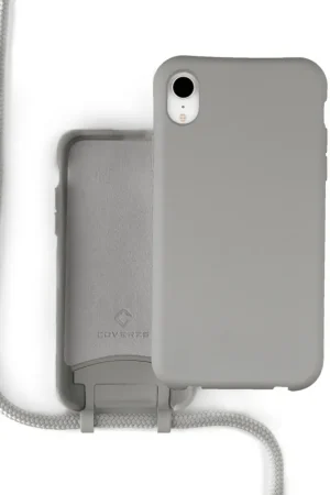 Coverzs Coque silicone avec cordon iPhone Xr (gris) Prix Choc