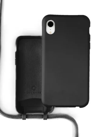Quantité Limitée Coverzs Coque silicone avec cordon iPhone Xr (noir)