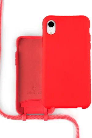 Coverzs Coque silicone avec cordon iPhone Xr (rouge) Prix Réduit